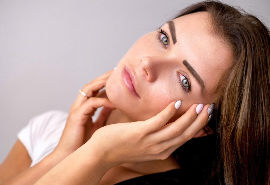 Frau Schönheit Gesicht Korean Skincare - bei jungen Frauen sehr beliebt