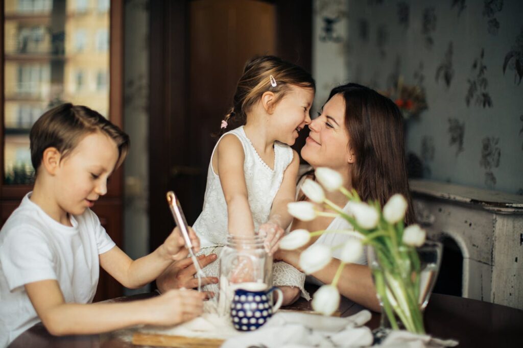 Mutter und Kinder Liebesbrief für Mama